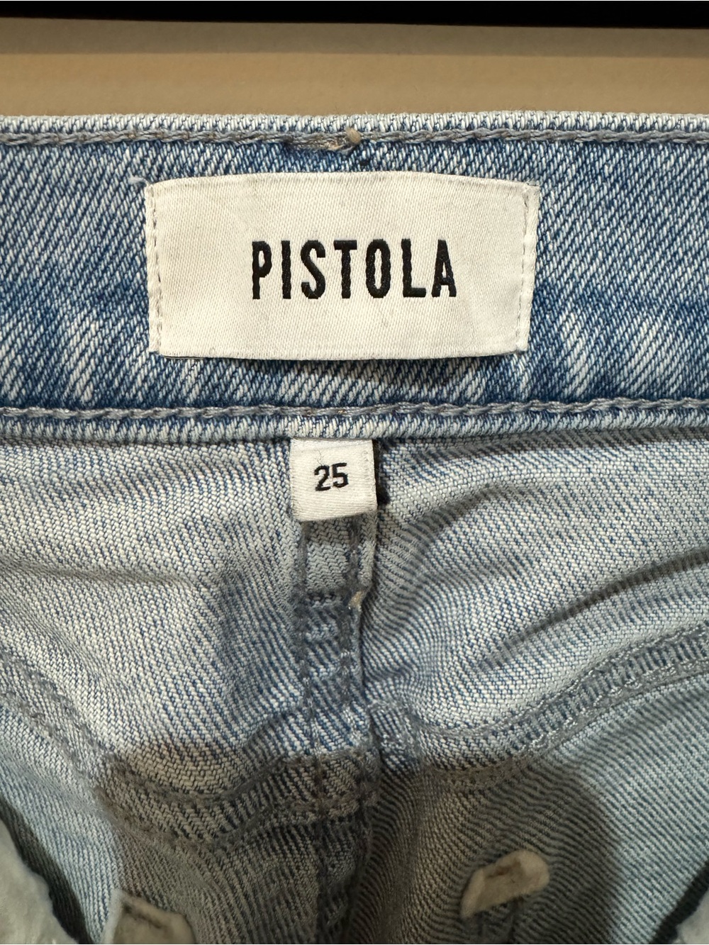 Pistola Lana Crop Cuff in Snowcat; Wide-Leg High-Rise Light Blue Jeans - Picture 9 of 10